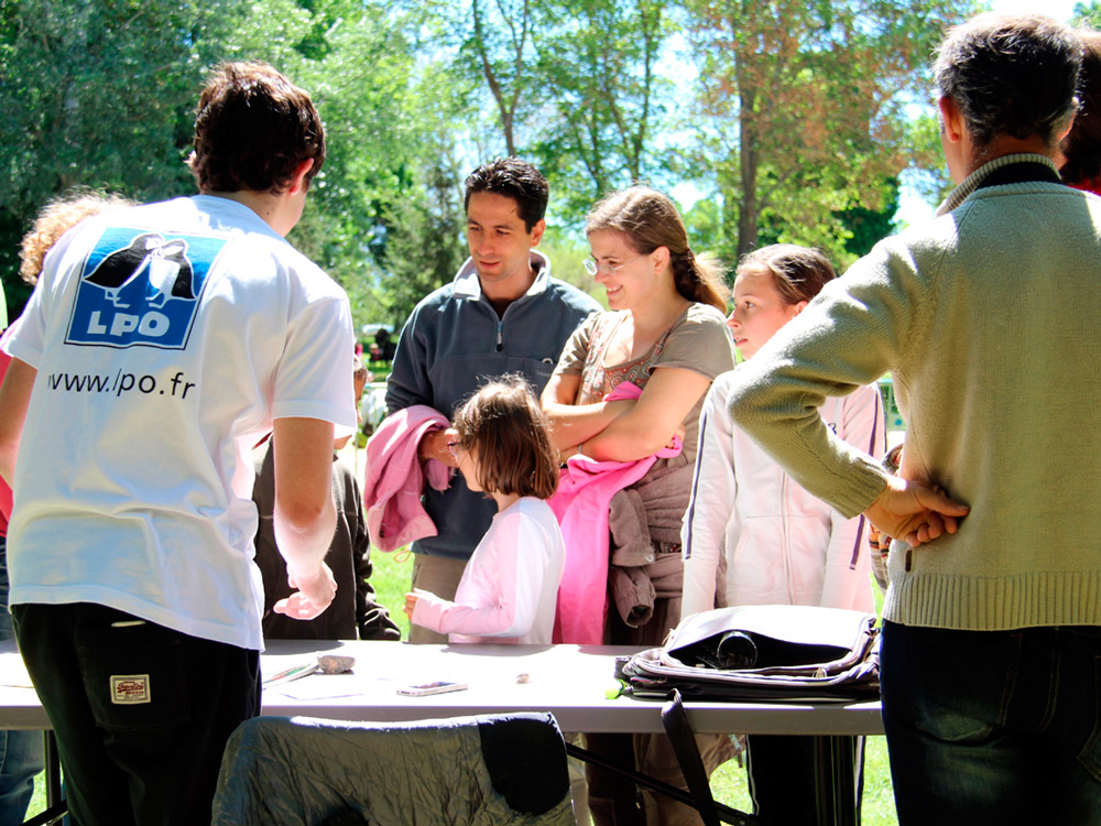 Animation d'un stand pour sensibiliser le grand public © LPO PACA